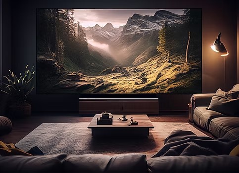 Cornered Audio LS Series speakers in immersive home cinema setup