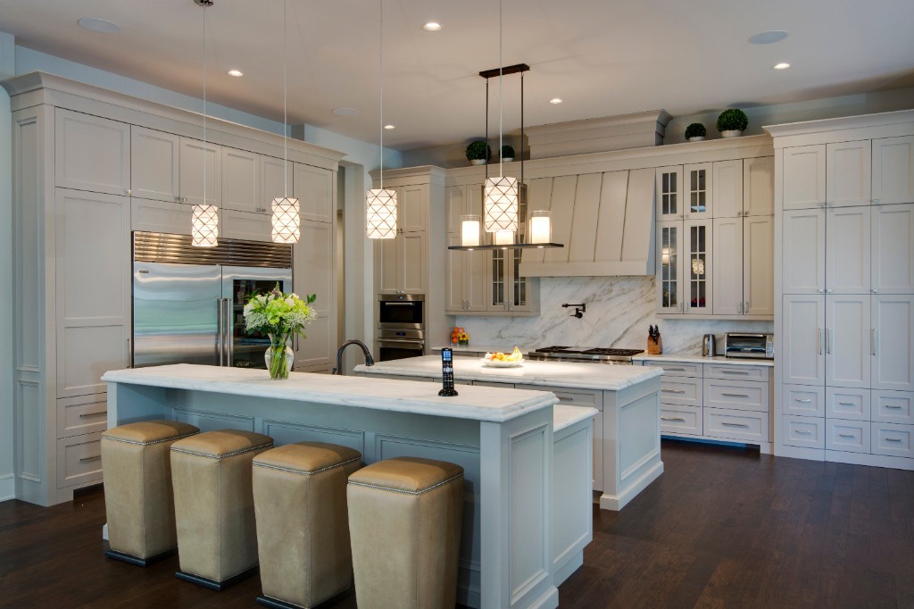 Nice Home Control smart kitchen with in-ceiling speakers and integrated automation