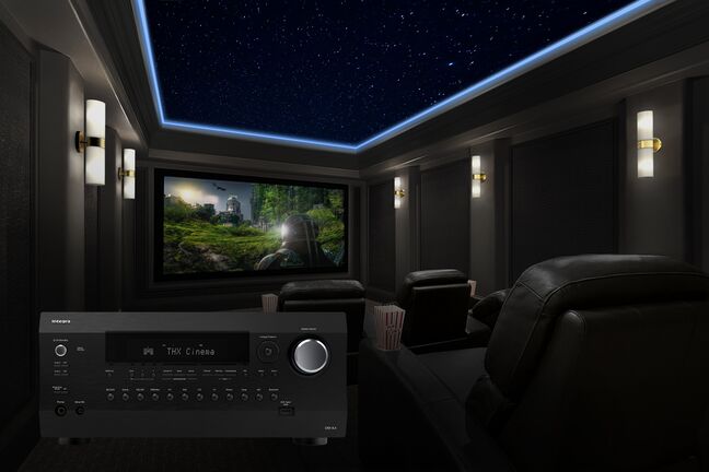 Integra DRX-8.4 AV receiver in luxury home cinema room