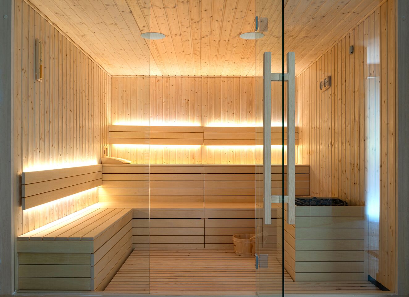 Klipsch commercial speakers installed in sauna